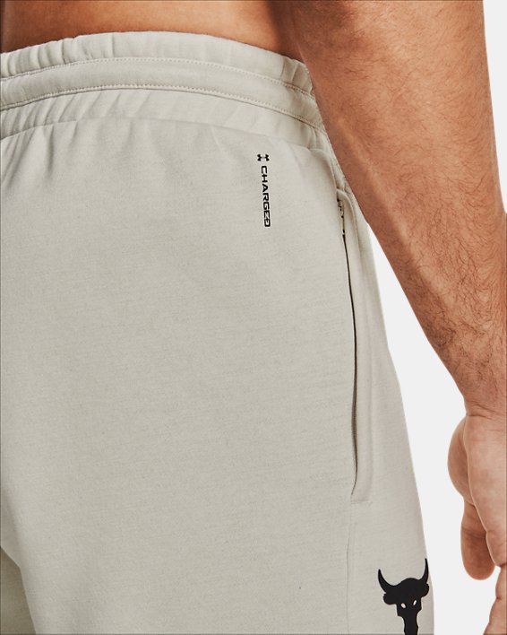 Men's Project Rock Charged Cotton® Fleece Shorts, White, pdpMainDesktop image number 4